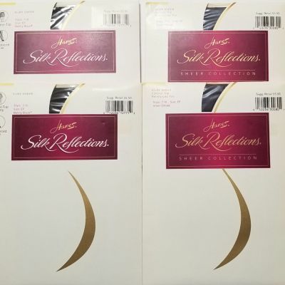 Lot of 4 Hanes 718 Size EF (large) 2 Smoke/2 Black, Silk Reflections Control Top
